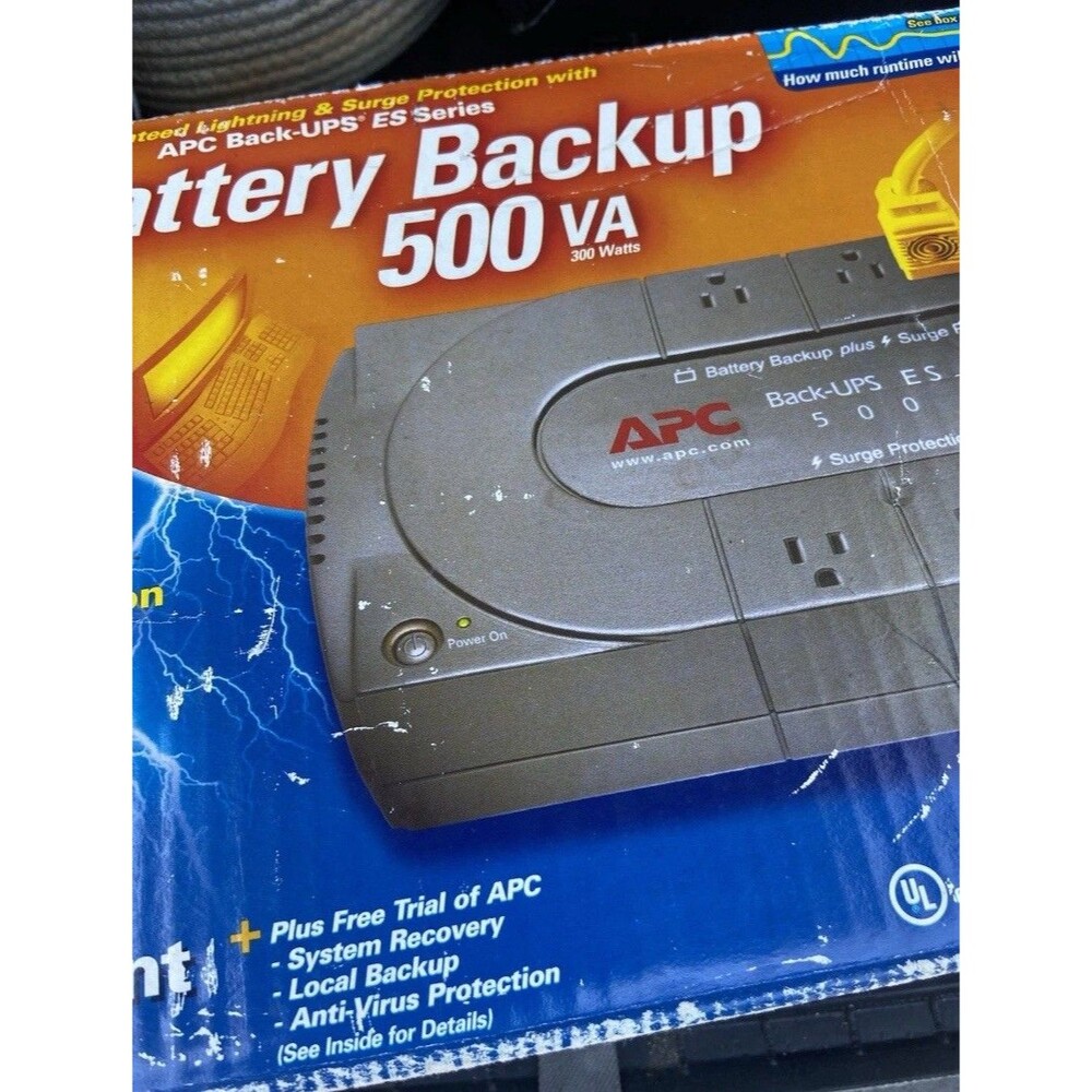 APC Back-UPS ES Series BE500C Black 300W Battery Backup Power Supply System